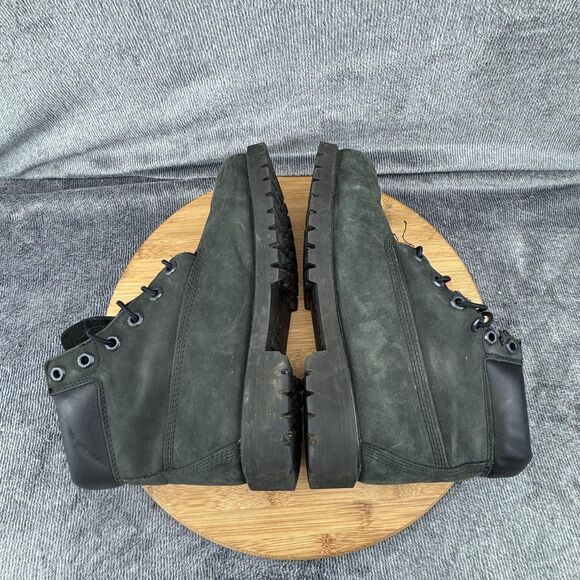 Timberland Boots Mens Size 5.5 Green Nubuck Leather Padded Collar Lug Sole main image 9